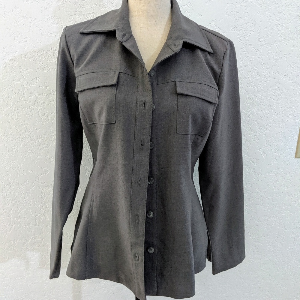 A. Aubrey long sleeve gray button down M